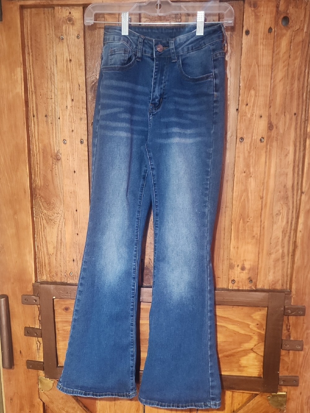 ROMWE Girls' Blue Flared Jeans